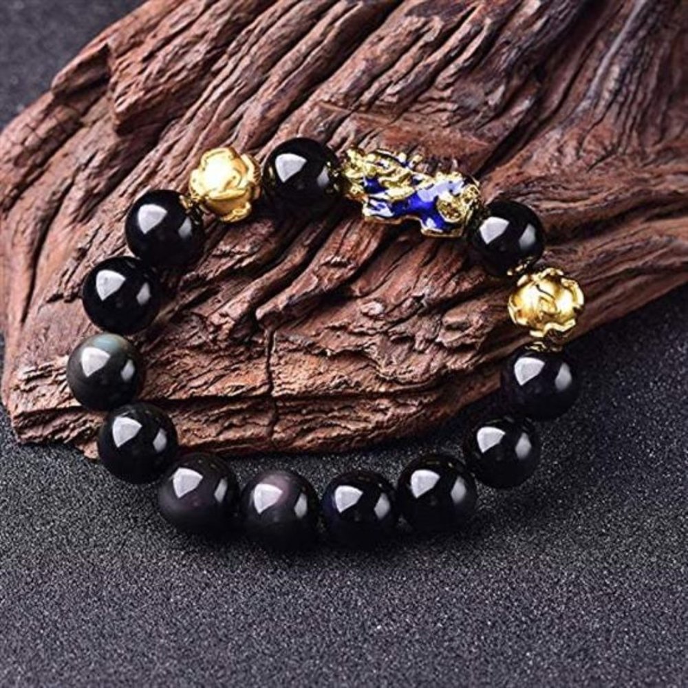 CYPRES 2 Pcs Feng Shui Black Obsidian Wealth Bracelet|Pi Xiu Bracelet - Picture 5 of 7